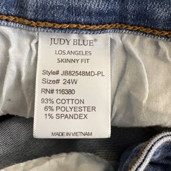 Judy Blue Skinny Fit Plus Sz Jeans 24W Straight Leg JB82548MD-PL - Picture 11 of 12